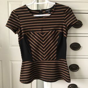 Le Chateau striped bodycon peplum top